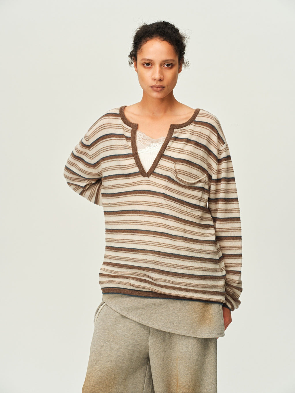 Alpaca Henley Knit Top