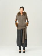 Wool Hooded Knit Cardigan