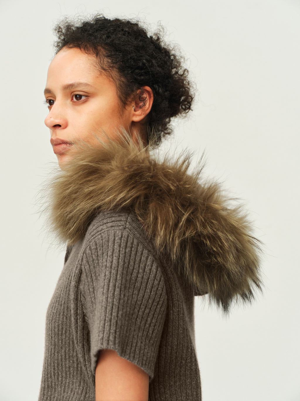 Wool Hooded Knit Cardigan