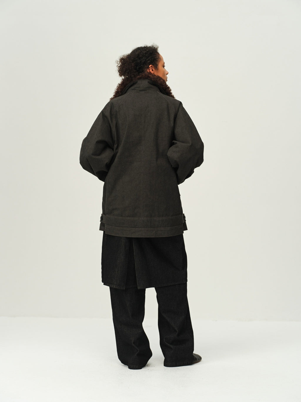 Faux Two-Piece Denim Culottes