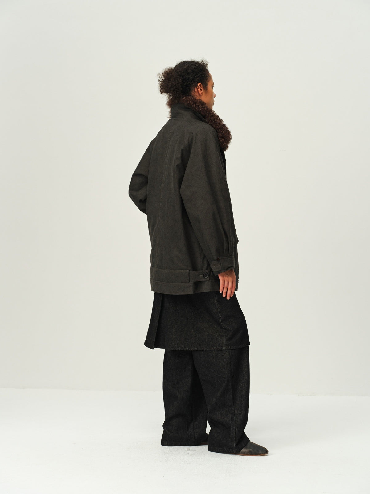 Faux Two-Piece Denim Culottes