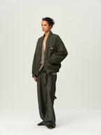 Printed Pocket Bomber Jacket