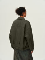 Printed Pocket Bomber Jacket