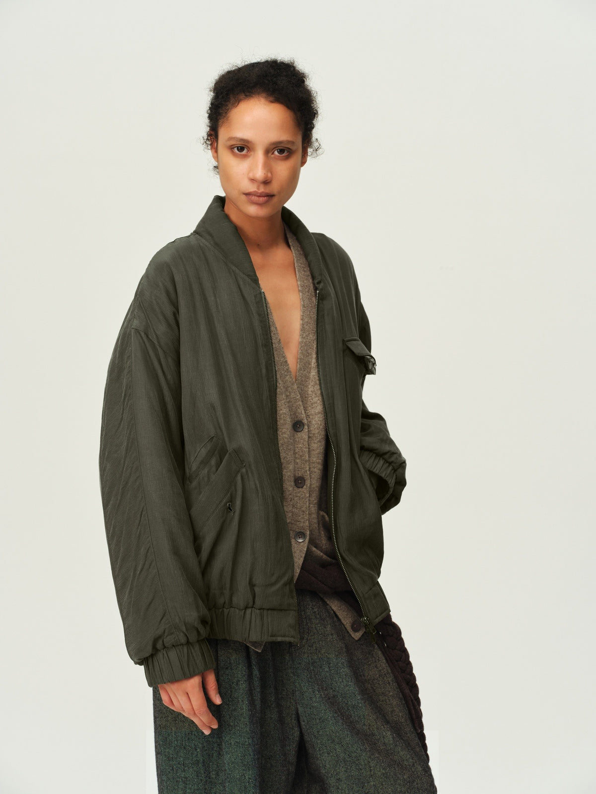 Printed Pocket Bomber Jacket