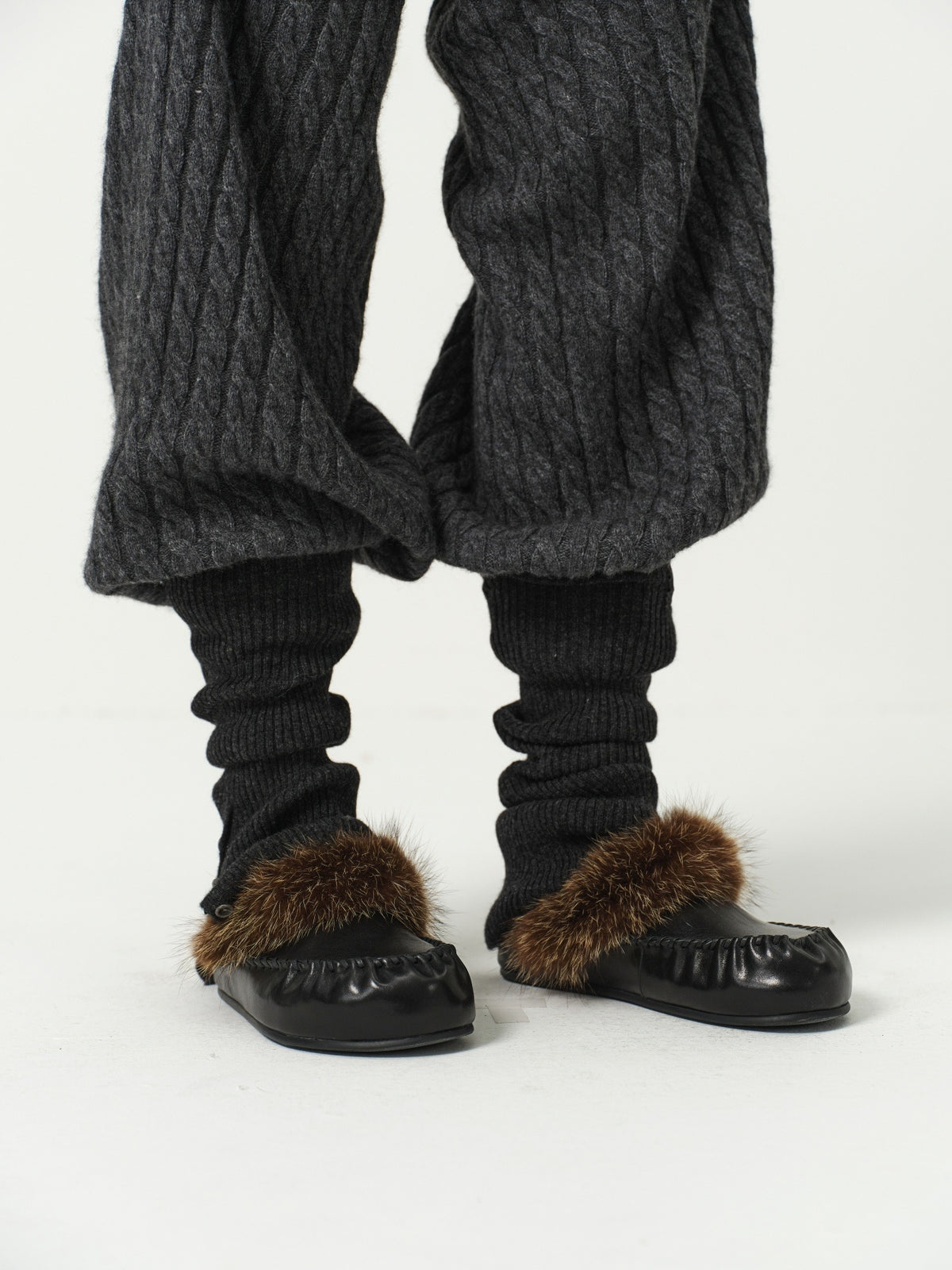 Wool Ribbed Knit Leg Warmers
