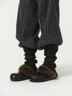 Wool Ribbed Knit Leg Warmers