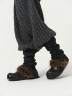 Wool Ribbed Knit Leg Warmers
