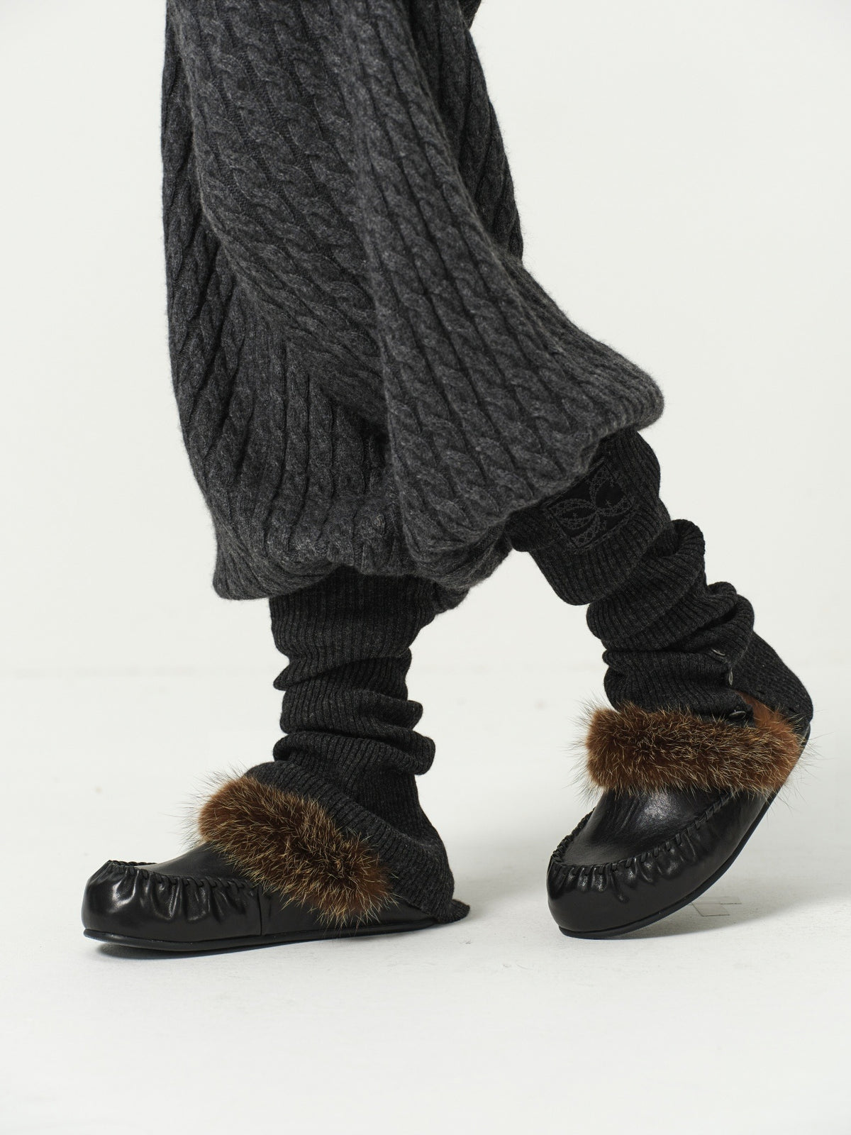Wool Ribbed Knit Leg Warmers