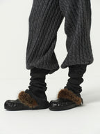 Wool Ribbed Knit Leg Warmers