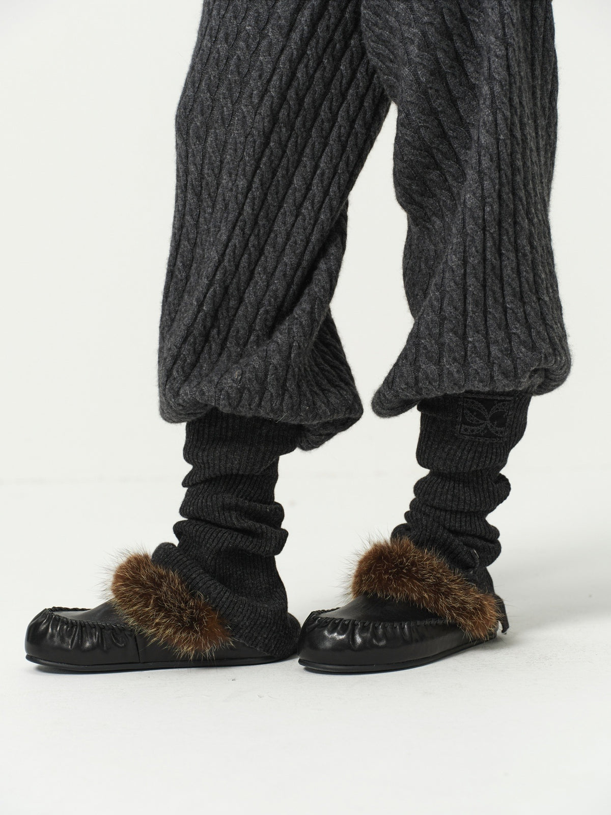 Wool Ribbed Knit Leg Warmers