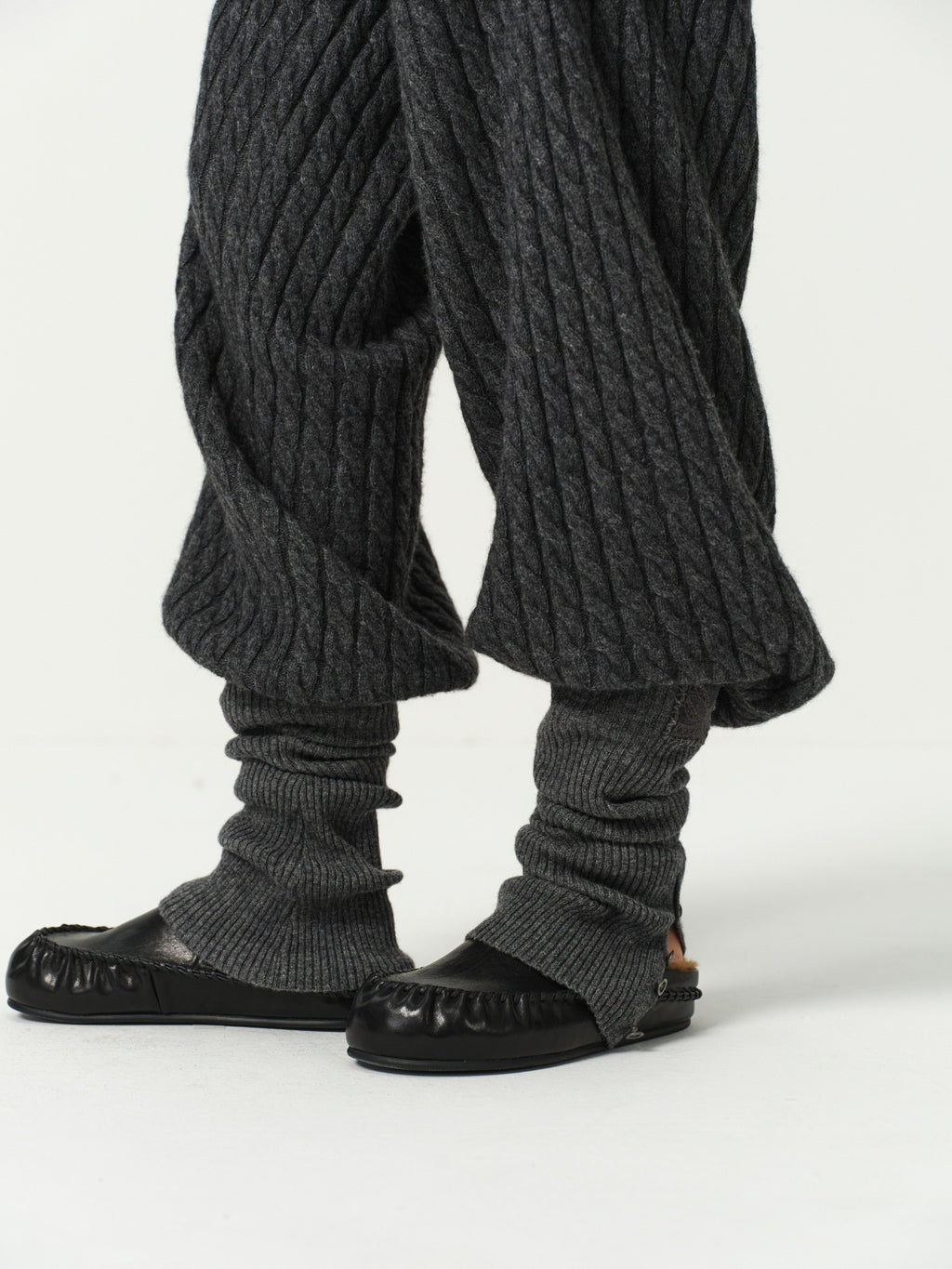 Wool Ribbed Knit Leg Warmers