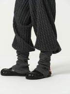 Wool Ribbed Knit Leg Warmers