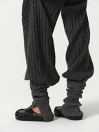 Wool Ribbed Knit Leg Warmers