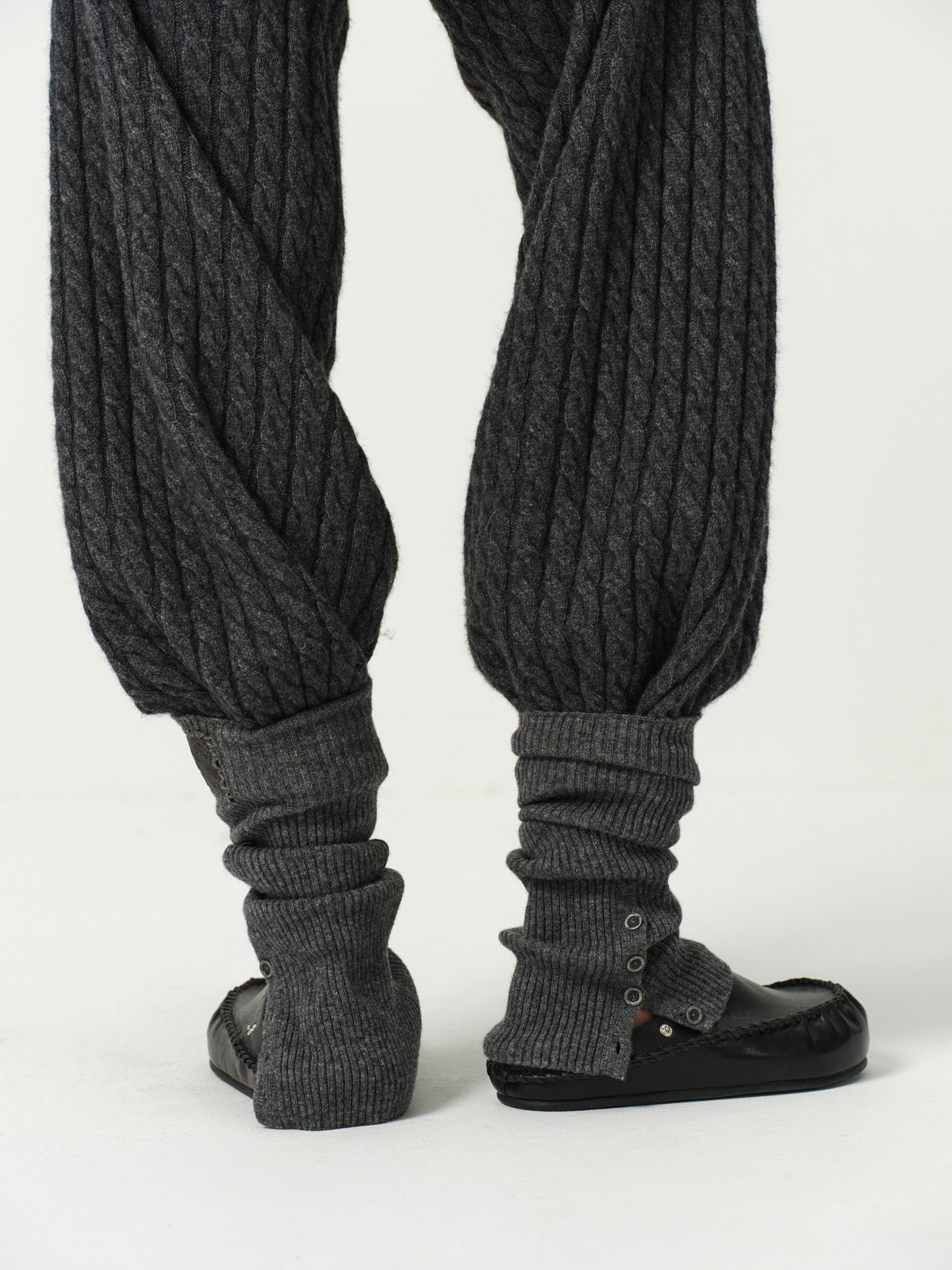 Wool Ribbed Knit Leg Warmers