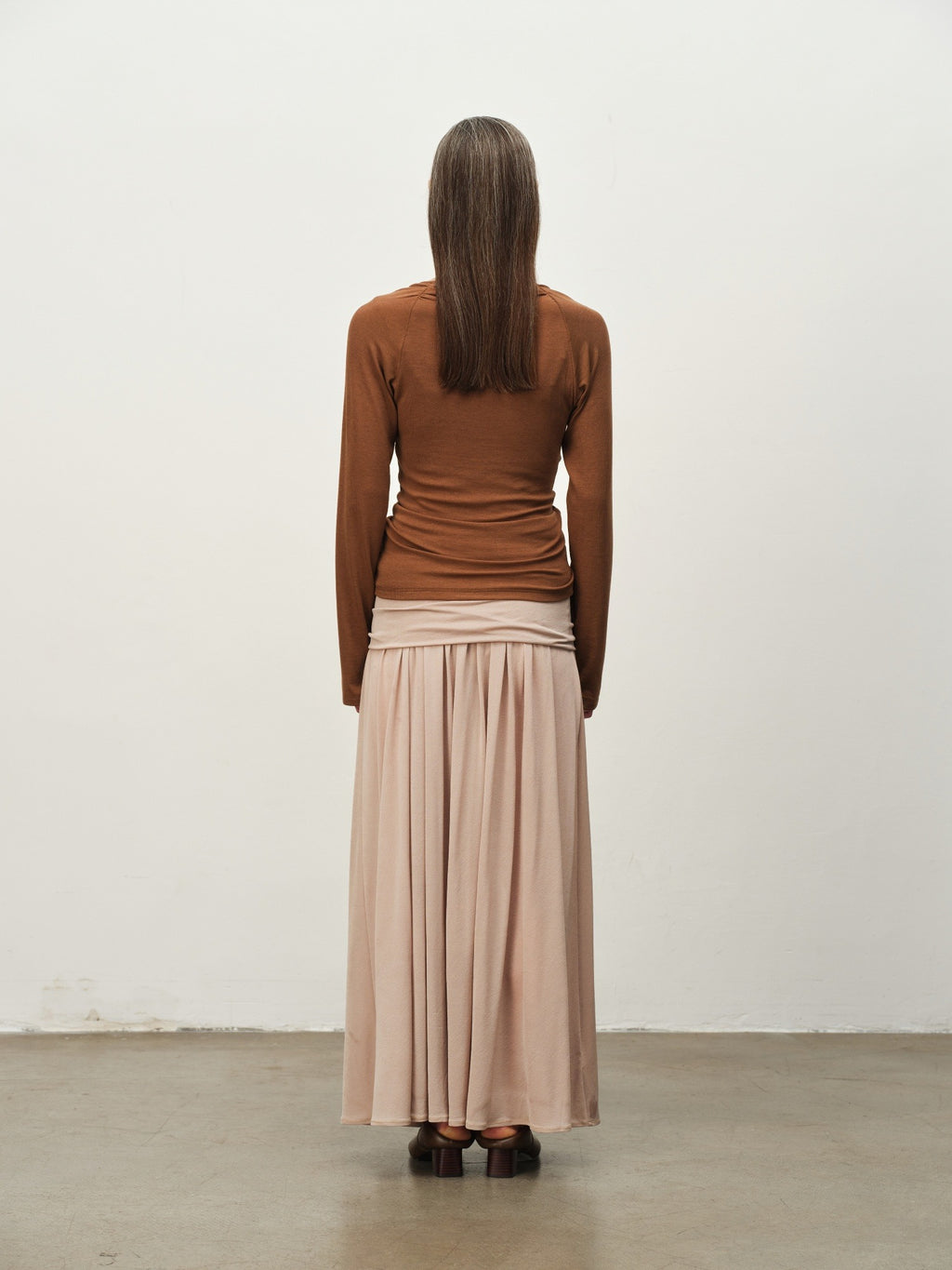 Asymmetric Cowl-Neck Wool Top