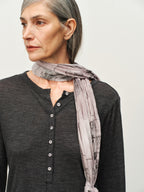 "Garden Dream" Print Wool Bubble-Hem Top