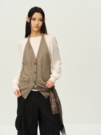 Reversible Wool Cowl-Neck Knit Top