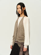 Reversible Wool Cowl-Neck Knit Top
