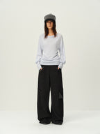 Reversible Wool Cowl-Neck Knit Top