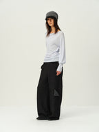 Reversible Wool Cowl-Neck Knit Top