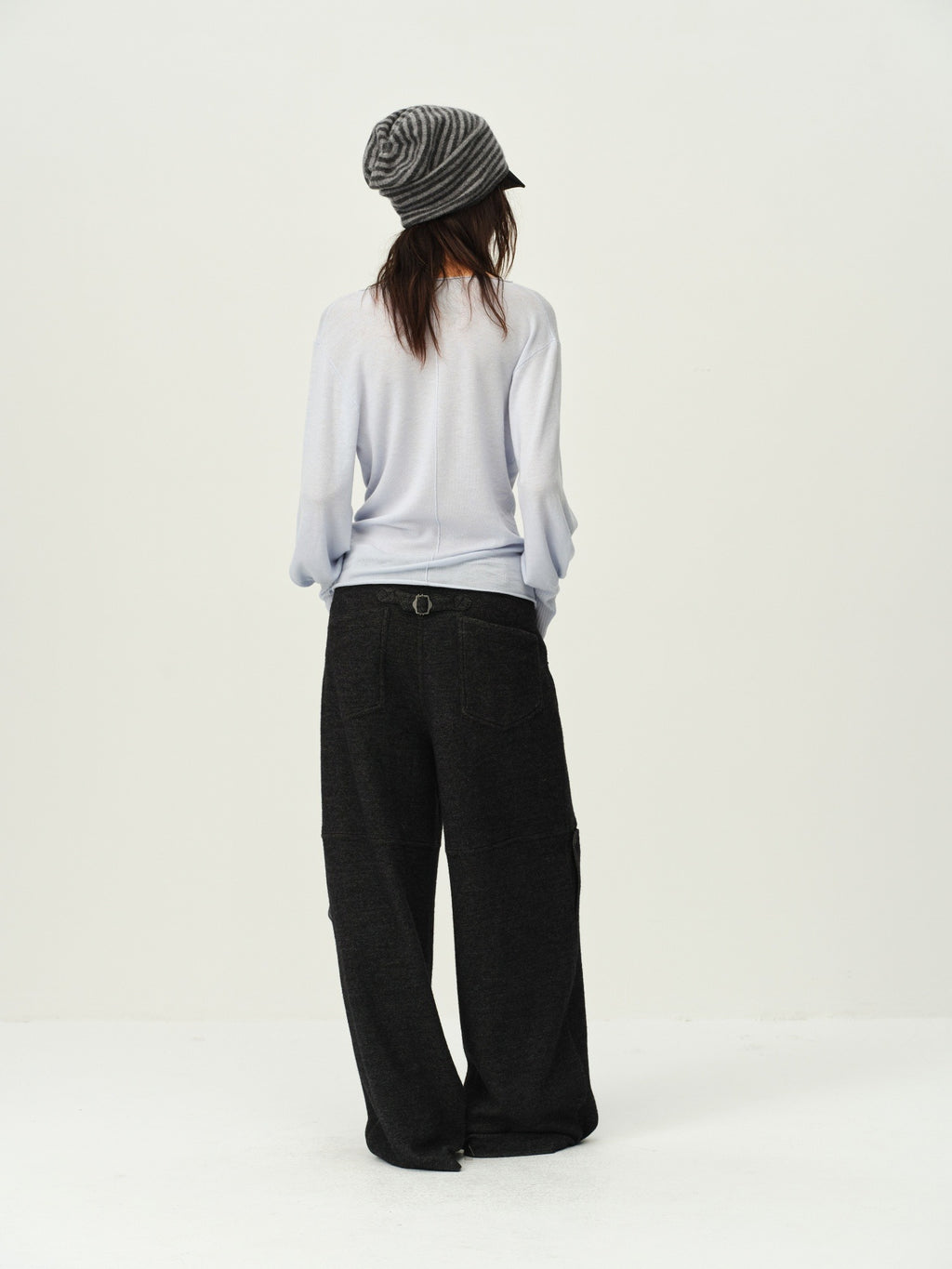 Reversible Wool Cowl-Neck Knit Top