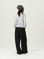 Reversible Wool Cowl-Neck Knit Top