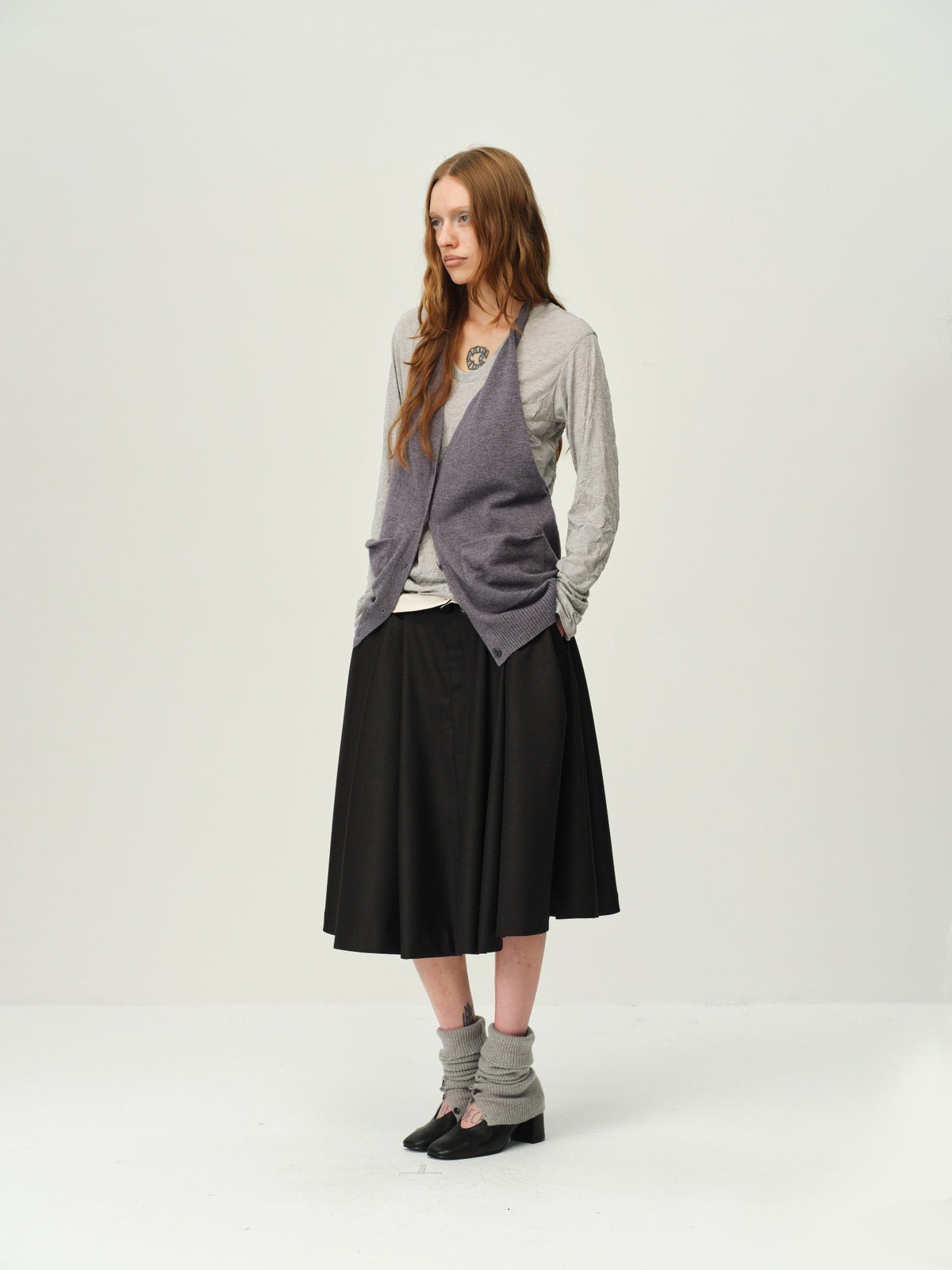 Alpaca Wool Button-Slit Leg Warmers