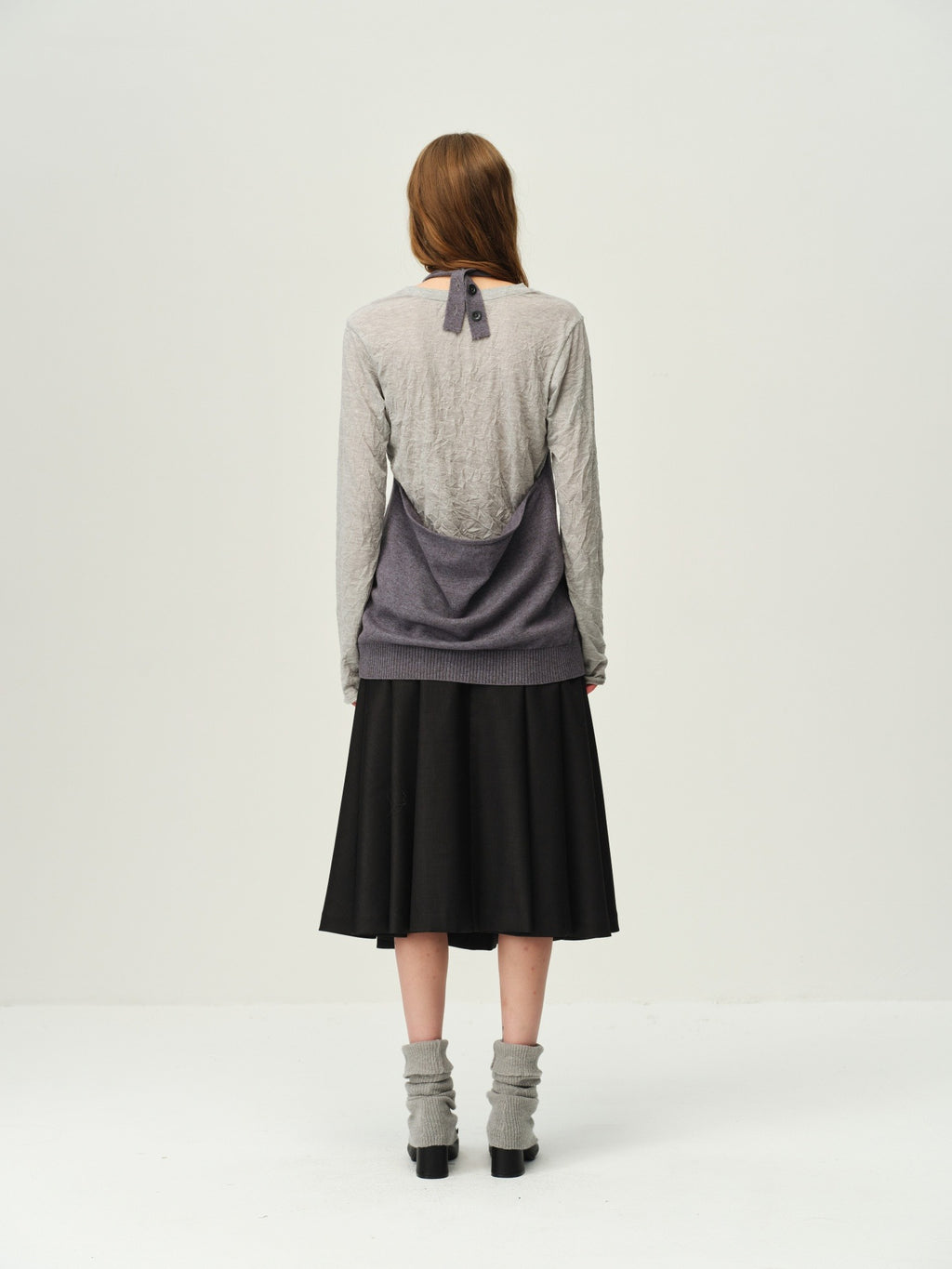 Alpaca Wool Open-Back Halter Knit Top