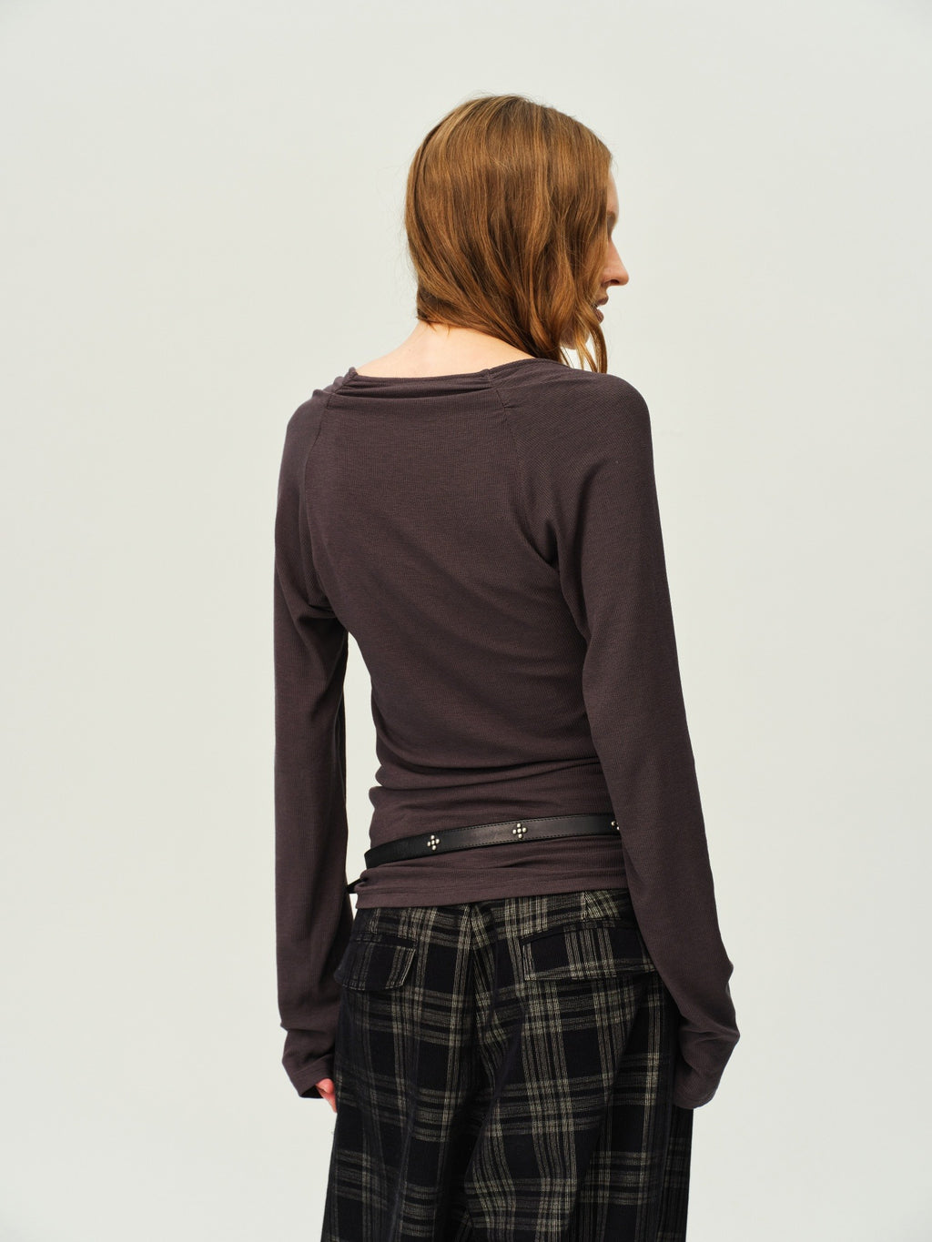 Asymmetric Cowl-Neck Wool Top