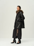 Waxed Sheep Leather Midi Jacket