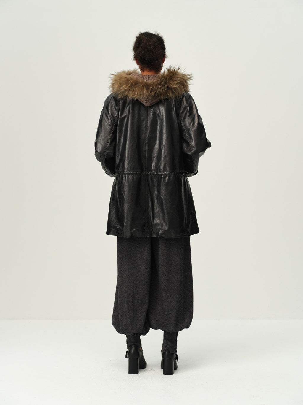 Waxed Sheep Leather Midi Jacket
