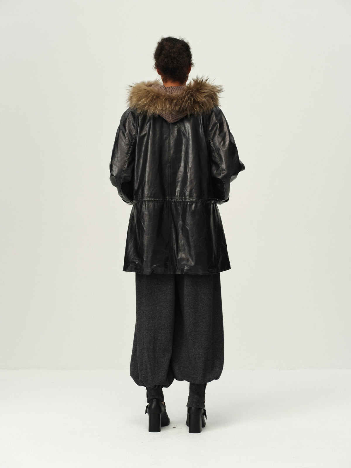 Waxed Sheep Leather Midi Jacket