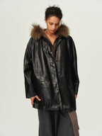 Waxed Sheep Leather Midi Jacket