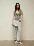 Dual-Waistband 2-in-1 Cuffed Skirt Joggers