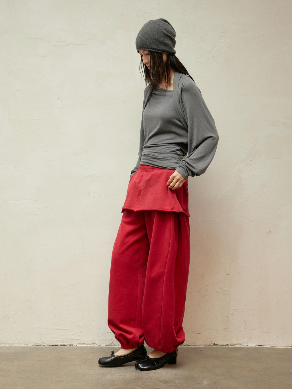 Dual-Waistband 2-in-1 Cuffed Skirt Joggers
