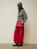 Dual-Waistband 2-in-1 Cuffed Skirt Joggers