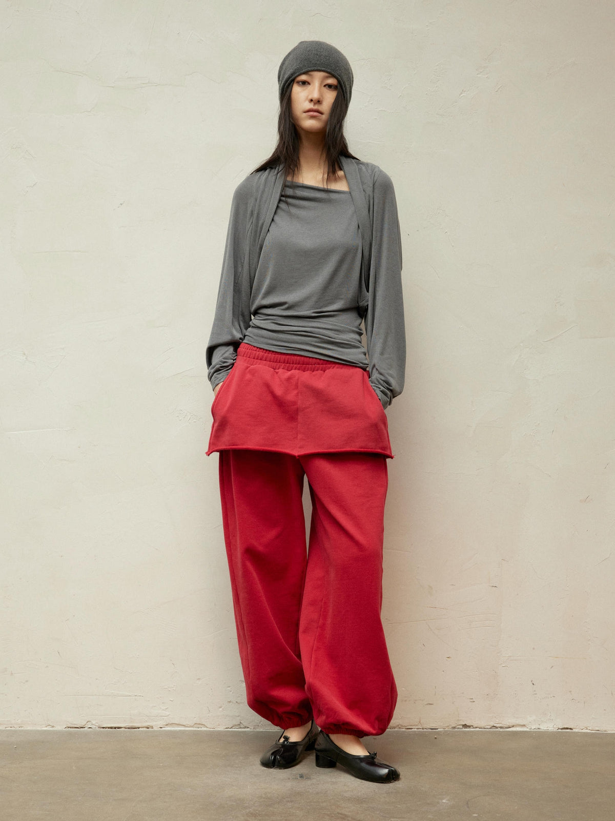 Dual-Waistband 2-in-1 Cuffed Skirt Joggers