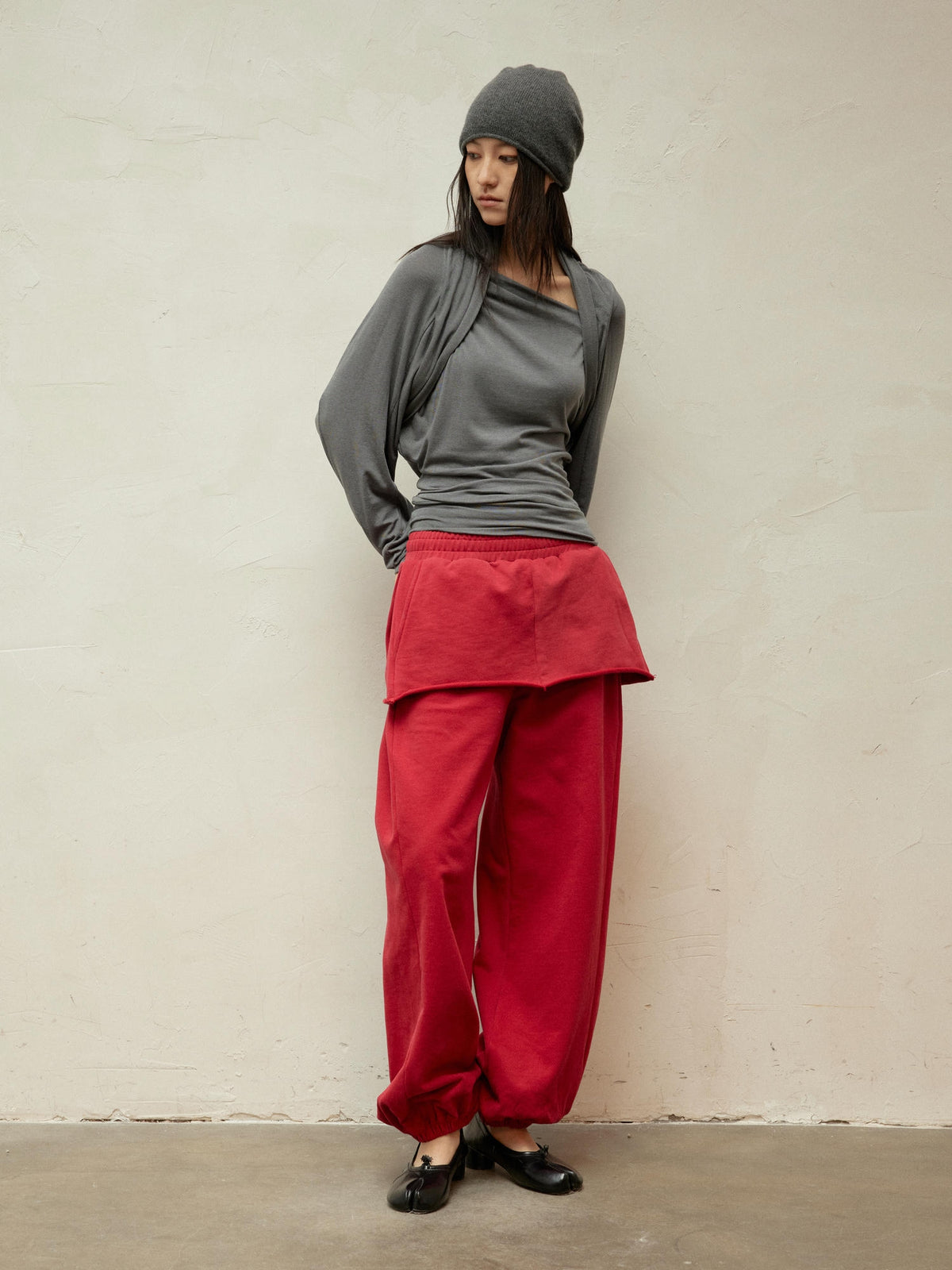 Dual-Waistband 2-in-1 Cuffed Skirt Joggers