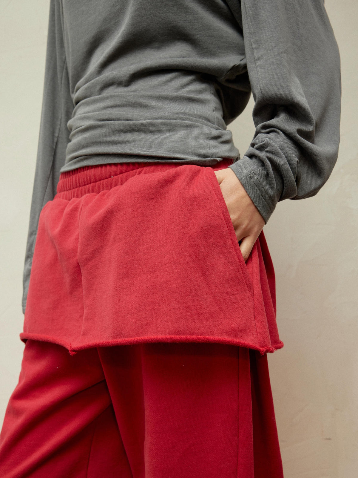 Dual-Waistband 2-in-1 Cuffed Skirt Joggers