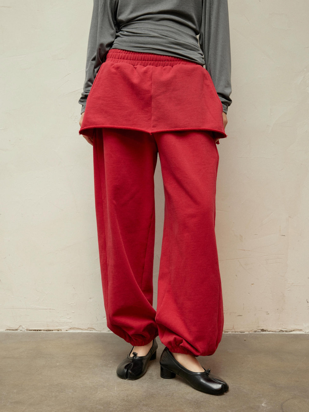 Dual-Waistband 2-in-1 Cuffed Skirt Joggers