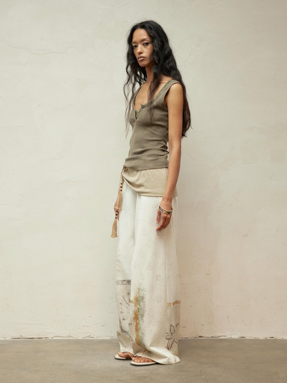 Lace Collar Paneled Henley Neck Layering Utility Vest