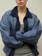 Wool Jacquard Double-Breasted Jacket