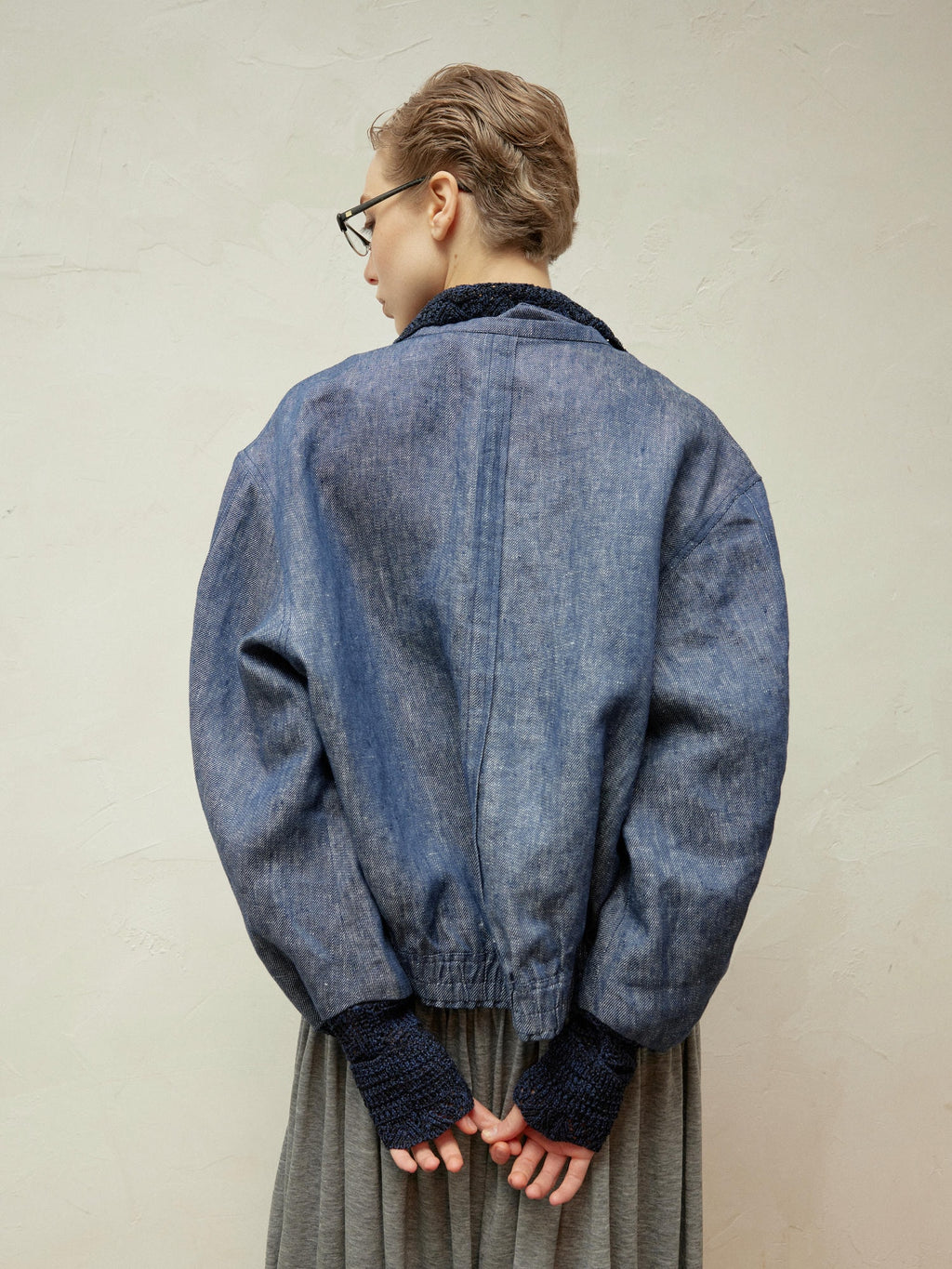 Wool Jacquard Double-Breasted Jacket