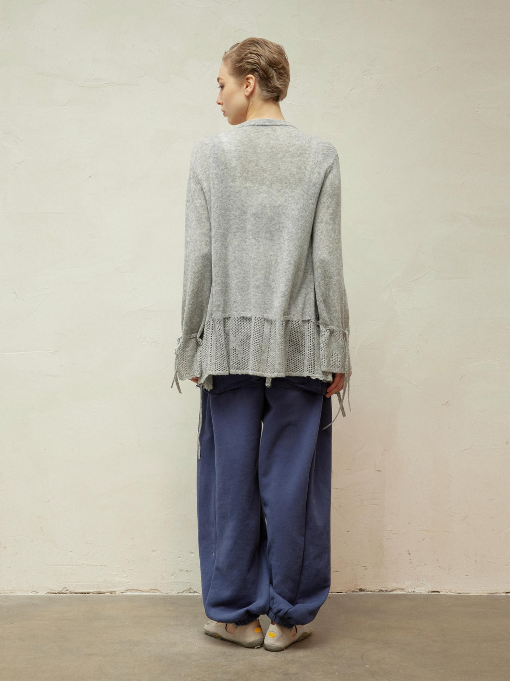 Alpaca-Blend Sheer Knit Cardigan