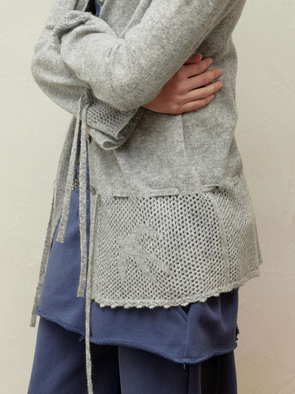 Alpaca-Blend Sheer Knit Cardigan