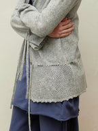 Alpaca-Blend Sheer Knit Cardigan