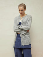 Alpaca-Blend Sheer Knit Cardigan
