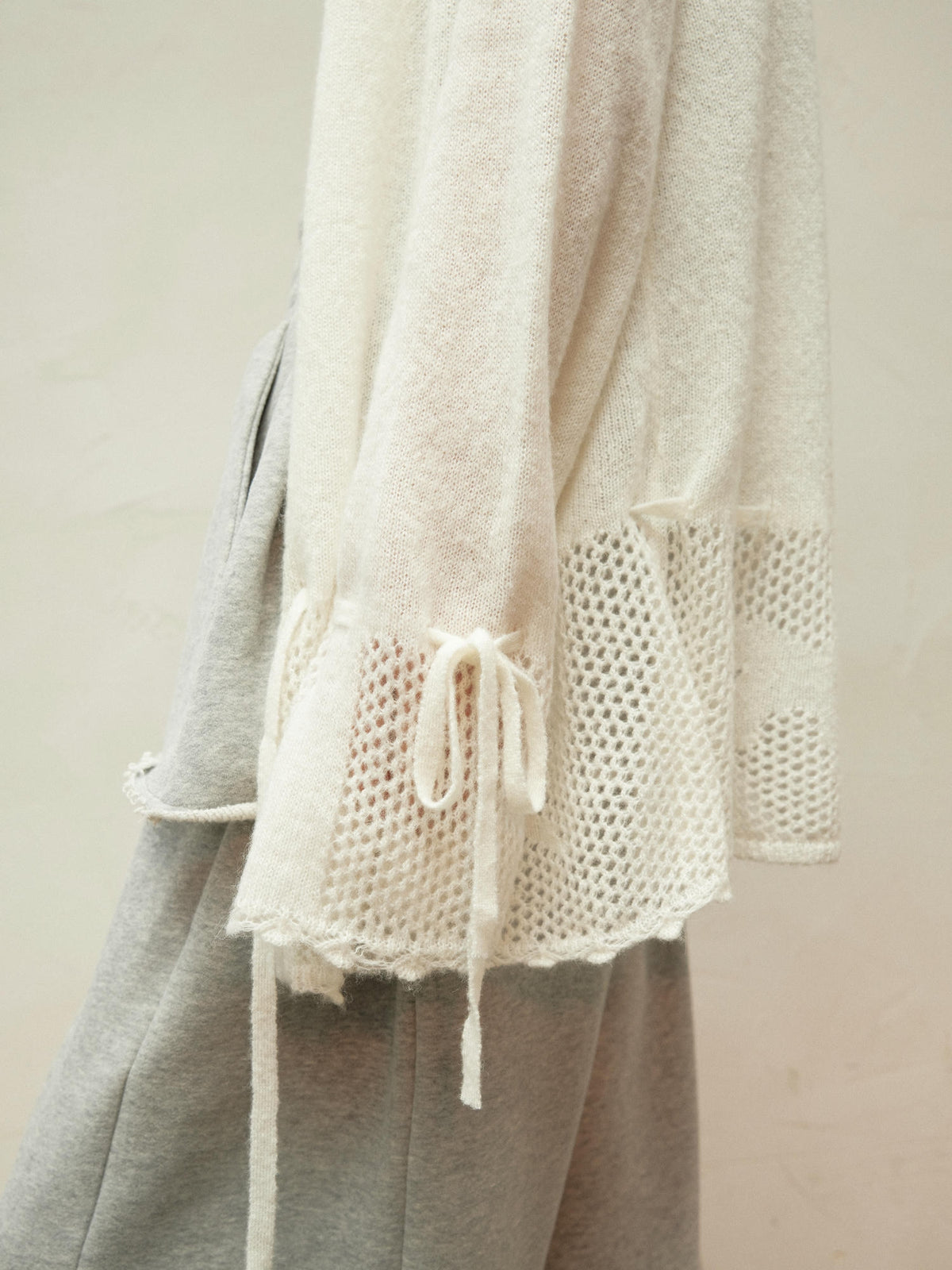 Alpaca-Blend Sheer Knit Cardigan