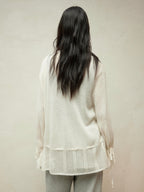 Alpaca-Blend Sheer Knit Cardigan