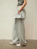 Dual-Waistband 2-in-1 Cuffed Skirt Joggers